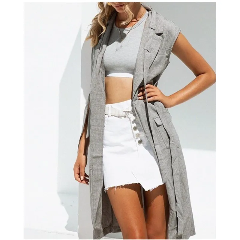 Spring Elegant Business Office Ladies Vests Coat Women Solid Sleeveless Casual Vest Long Outwear Trench Coat Feminina
Spring Elegant Business Office Ladies Vests Coat Women Solid Sleeveless Casual Vest Long Outwear Trench Coat Feminina