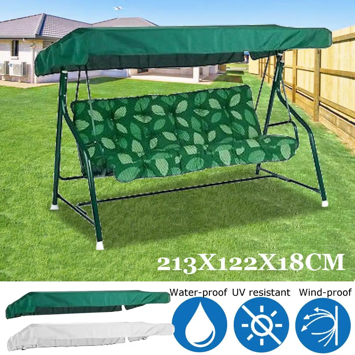 213x122x18CM UV Resistant Garden Swing Chair Cover Shade Top Cover Sail Waterproof Dust Outdoor Courtyard Hammock Tent Swing
213x122x18CM UV Resistant Garden Swing Chair Cover Shade Top Cover Sail Waterproof Dust Outdoor Courtyard Hammock Tent Swing