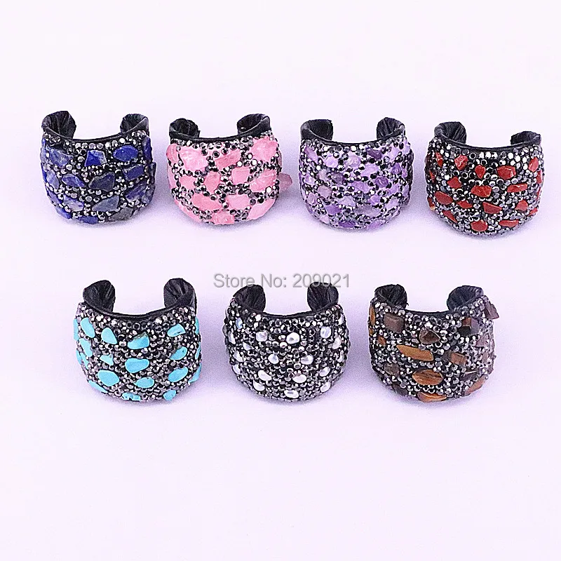 6Pcs Mixed color stone ring handmade charm crystal rhinestone paved snake leather ring Adjustable Open Rings Cuff Jewelry
6Pcs Mixed color stone ring handmade charm crystal rhinestone paved snake leather ring Adjustable Open Rings Cuff Jewelry