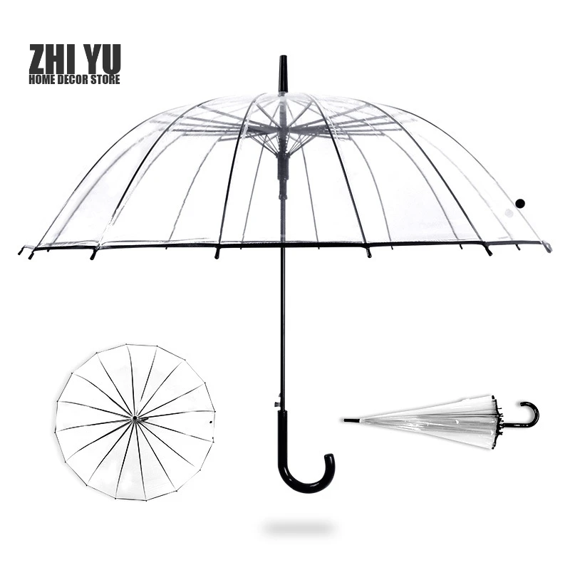Black Transparent Folding Umbrella Rain Women Waterproof Plastic Clear Wedding Parasol Women 16 Ribs Activity Umbrellas
Black Transparent Folding Umbrella Rain Women Waterproof Plastic Clear Wedding Parasol Women 16 Ribs Activity Umbrellas