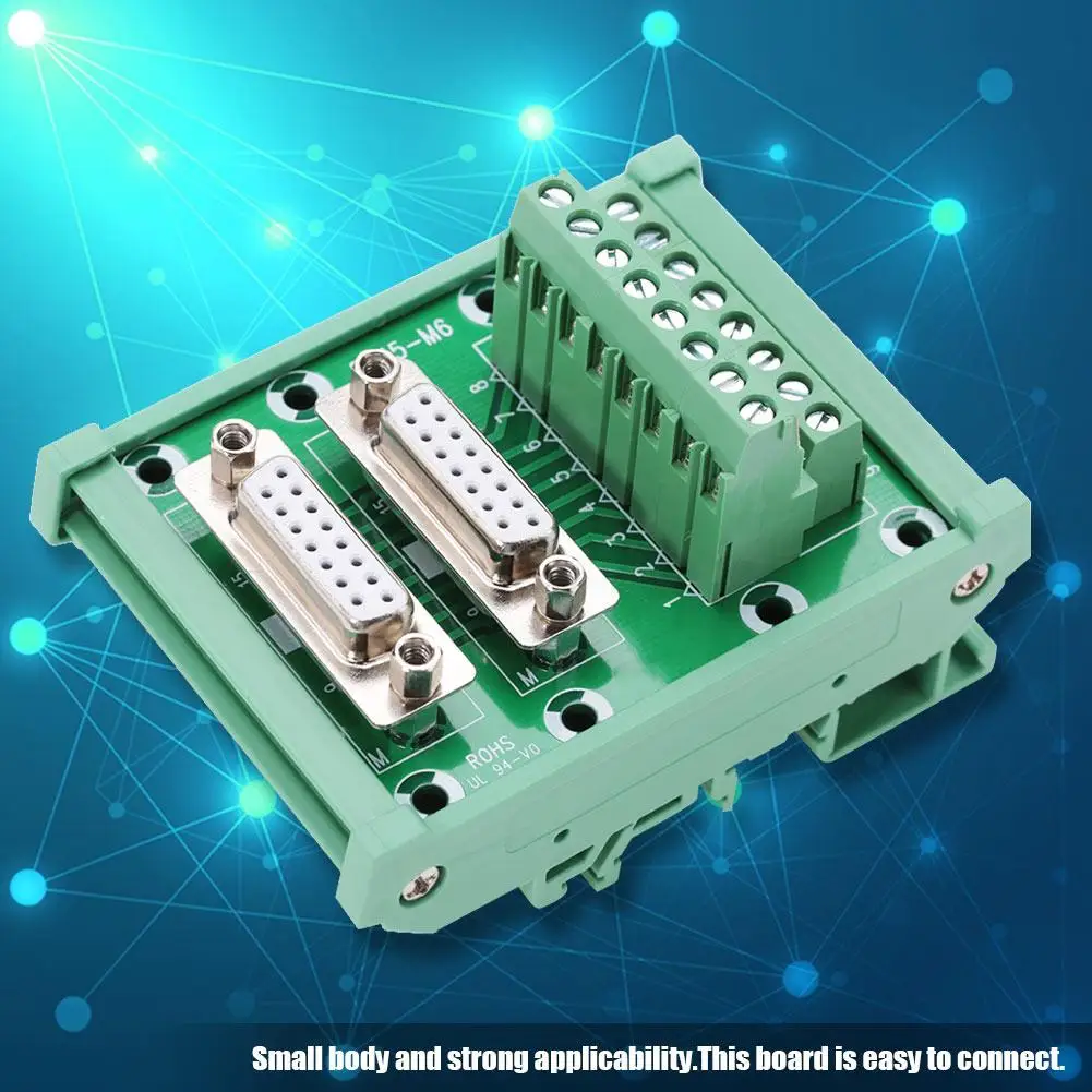Hot DB15-M6 Double Female Head DIN Rail Mount Interface Module Terminal Block Board Connector
Hot DB15-M6 Double Female Head DIN Rail Mount Interface Module Terminal Block Board Connector
