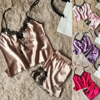 2Pcs Womens Sexy Satin Lace Vest Shorts Sets Sleepwear Babydoll Lingerie Nightdress Pajamas Set
2Pcs Womens Sexy Satin Lace Vest Shorts Sets Sleepwear Babydoll Lingerie Nightdress Pajamas Set