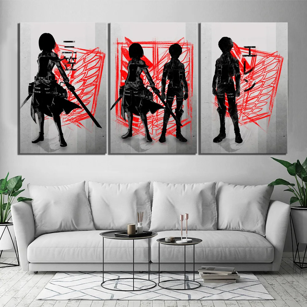 3 Piece Attack on Titan Abstract Art Mikasa Ackerman and Eren Jaeger Anime Poster Canvas Paintings for Home Decor Wholesa
3 Piece Attack on Titan Abstract Art Mikasa Ackerman and Eren Jaeger Anime Poster Canvas Paintings for Home Decor Wholesa