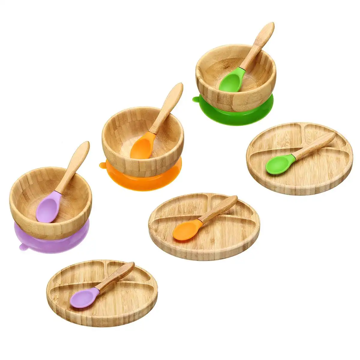 Bamboo Baby Bowl Set Slip proof Silicone Suction Baby Feeding Bowl Plate Spoon For kids children babys Tableware Dishes Gift
Bamboo Baby Bowl Set Slip proof Silicone Suction Baby Feeding Bowl Plate Spoon For kids children babys Tableware Dishes Gift