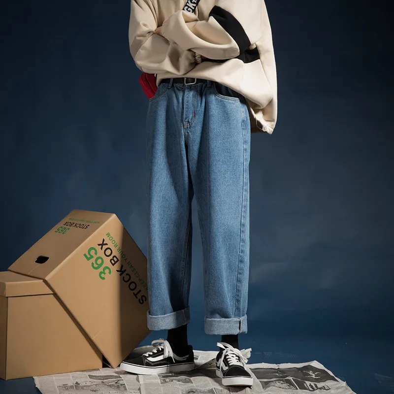 2018 Men's Restore Baggy Homme Casual Wide Leg Pants Stretch Classic Cargo Pocket Blue Color Jeans Biker Denim Trousers S-XL
2018 Men's Restore Baggy Homme Casual Wide Leg Pants Stretch Classic Cargo Pocket Blue Color Jeans Biker Denim Trousers S-XL