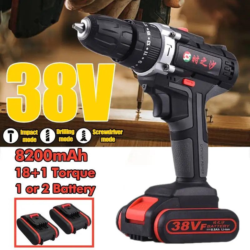 38V 8200mAh Rechargeable Electric Screwdriver Household Drill Wrench Driver Wireless Cordless Impact Drill DIY Home Power Tool
38V 8200mAh Rechargeable Electric Screwdriver Household Drill Wrench Driver Wireless Cordless Impact Drill DIY Home Power Tool