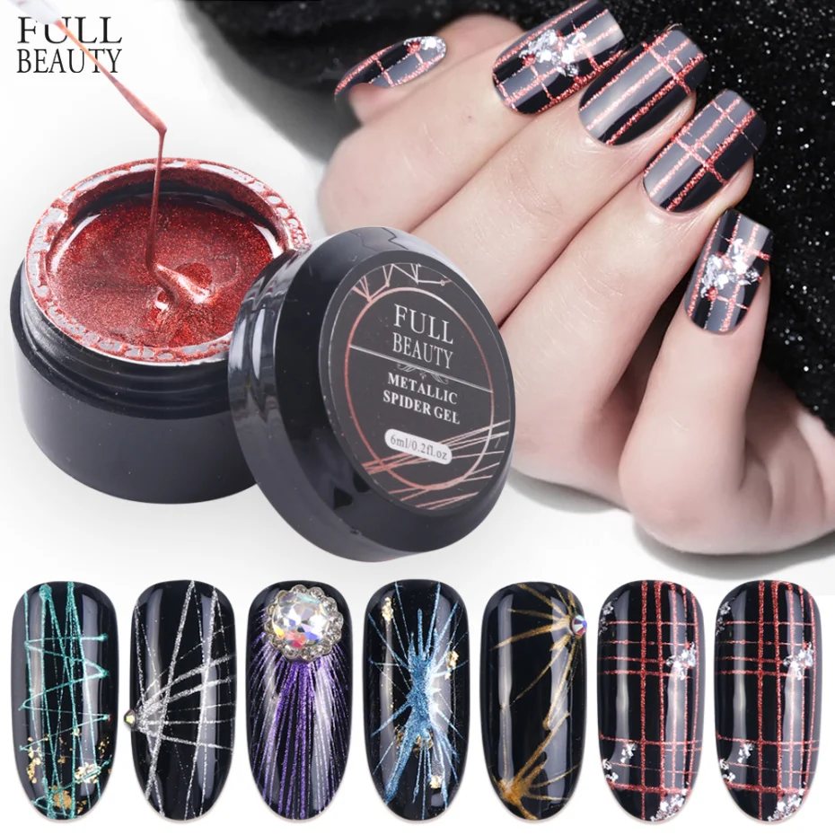 Full Beauty 6ml Spider Nail Gel Drawing Painting Lacquer Varnishes Creative Metal Color Nail Art Copper Wire Polish Glue CH964
Full Beauty 6ml Spider Nail Gel Drawing Painting Lacquer Varnishes Creative Metal Color Nail Art Copper Wire Polish Glue CH964