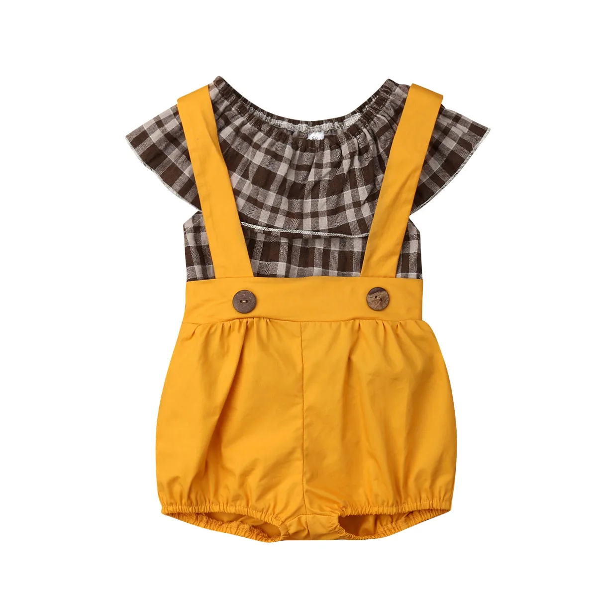 2019 Newborn Toddler Baby Girl Vintage Plaid Ruffle Tops T-shirt Suspenders Shorts Overalls 2Pcs Outfits Clothes Sunsuit 1-7Y
2019 Newborn Toddler Baby Girl Vintage Plaid Ruffle Tops T-shirt Suspenders Shorts Overalls 2Pcs Outfits Clothes Sunsuit 1-7Y