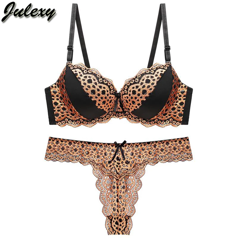 Julexy New 2019 Sexy Leopard Hollow out tong Women Bra Set Lace push up Bra brief Sets Transparent Bra and Underwear Panty Set
Julexy New 2019 Sexy Leopard Hollow out tong Women Bra Set Lace push up Bra brief Sets Transparent Bra and Underwear Panty Set