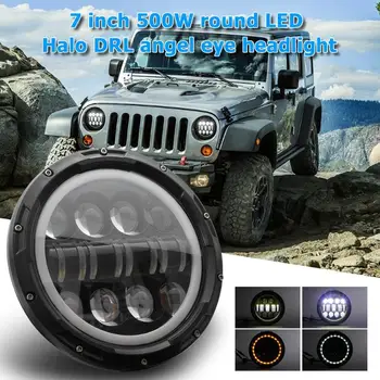 7 inch 500W Round Car LED Headlight Angel Eye DRL for Wrangler Car Truck SUV 6000K IP67 Waterproof Driving Lamp 
7 inch 500W Round Car LED Headlight Angel Eye DRL for Wrangler Car Truck SUV 6000K IP67 Waterproof Driving Lamp