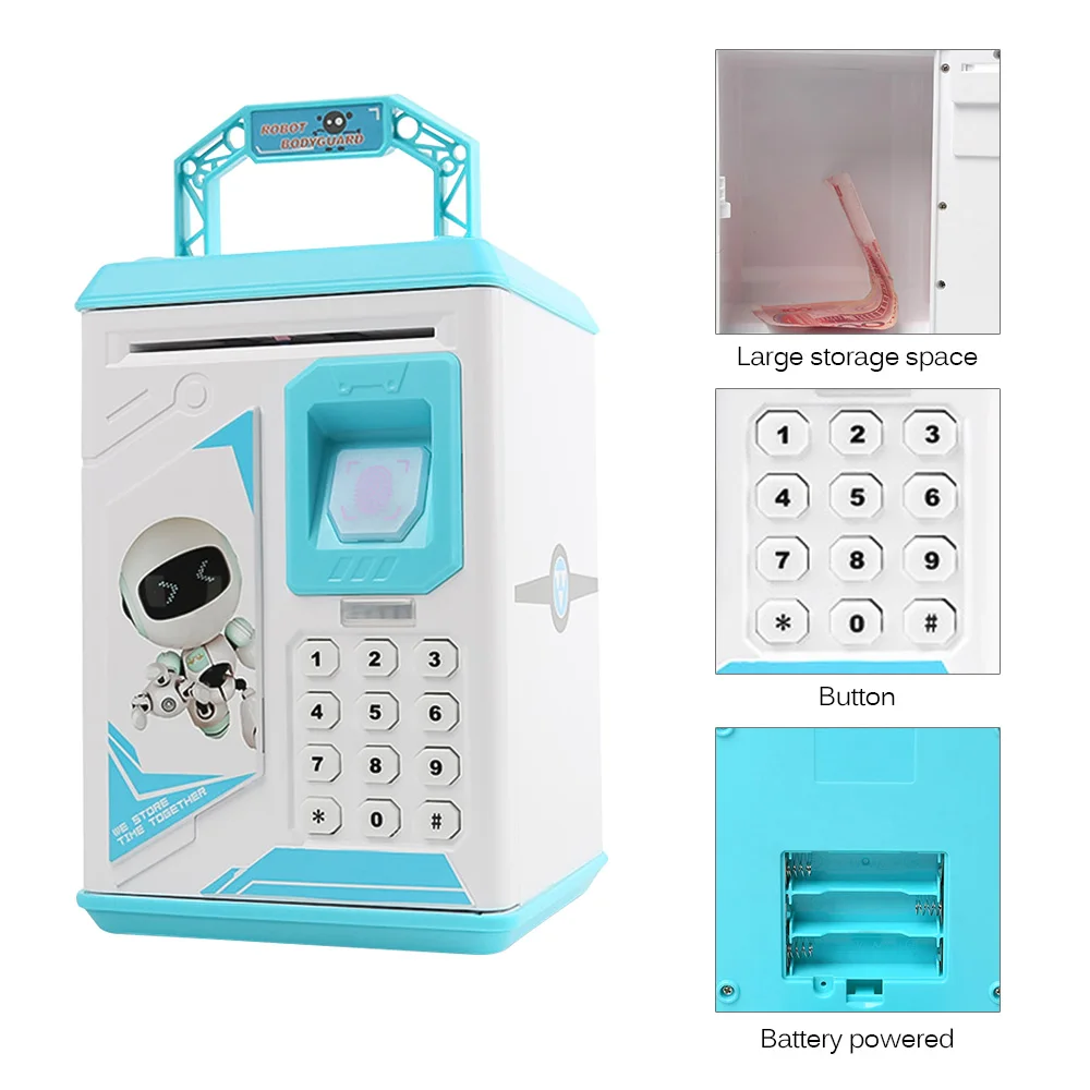 Piggy Bank Money Box Cash Coin Electronic Fingerprint ATM Password Coin Money Saving Box Jar Storage Box For Kids Birthday Gift
Piggy Bank Money Box Cash Coin Electronic Fingerprint ATM Password Coin Money Saving Box Jar Storage Box For Kids Birthday Gift