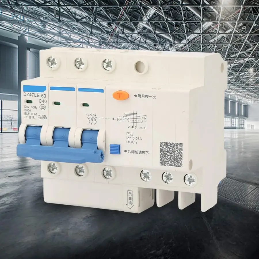 Leakage Circuit Breaker 400V/40A Leakage Protection Switch C40 3P Current Circuit Breaker DZ47LE-63
Leakage Circuit Breaker 400V/40A Leakage Protection Switch C40 3P Current Circuit Breaker DZ47LE-63