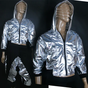 Songyuexia Jazz hip-hop costume HIPHOP hip-hop shiny bar dress silver jacket for men and women
Songyuexia Jazz hip-hop costume HIPHOP hip-hop shiny bar dress silver jacket for men and women