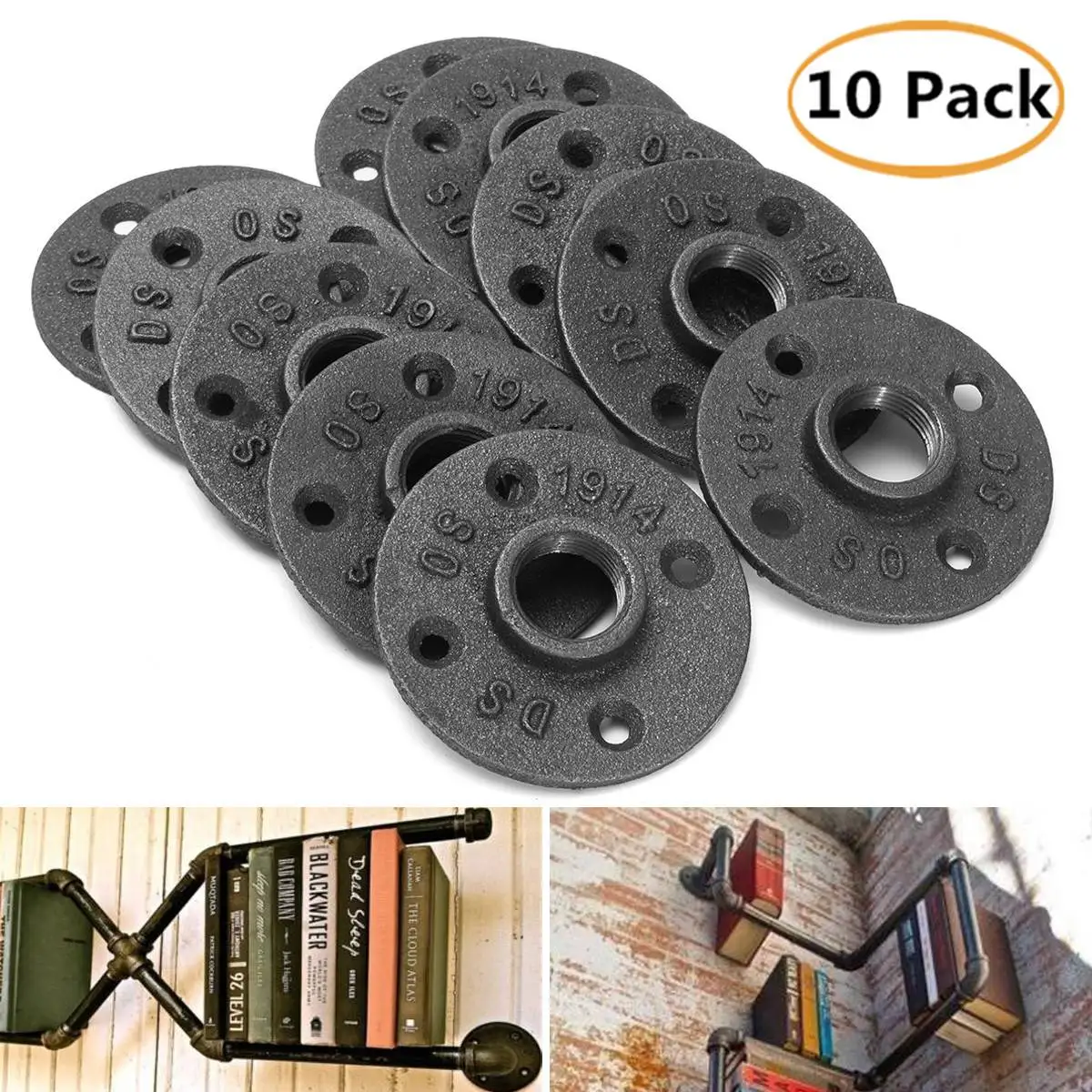 10pcs Iron Pipe Fittings Wall Mount 3/4 Inch Malleable Iron Floor Flange Steel Bathroom Shelves Hardware Tools
10pcs Iron Pipe Fittings Wall Mount 3/4 Inch Malleable Iron Floor Flange Steel Bathroom Shelves Hardware Tools