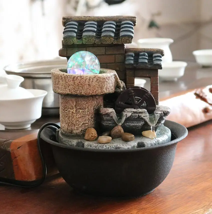 Decorative Indoor Water Fountains Resin Crafts Gifts Feng Shui Wheel Desktop Water Fountain for Home Office Teahouse Decoration
Decorative Indoor Water Fountains Resin Crafts Gifts Feng Shui Wheel Desktop Water Fountain for Home Office Teahouse Decoration