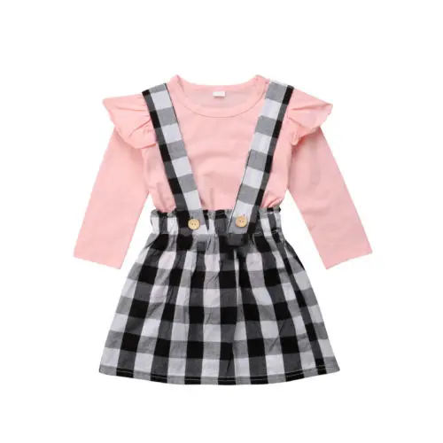 2018 Brand Newborn Toddler Kids Baby Girls Tops T-shirt Plaid Suspender Belt Overalls Skirts Outfits Clothes 2-5T
2018 Brand Newborn Toddler Kids Baby Girls Tops T-shirt Plaid Suspender Belt Overalls Skirts Outfits Clothes 2-5T