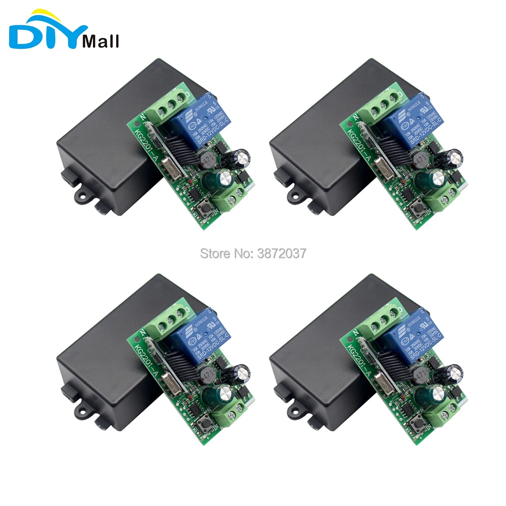 4pcs/lot 1CH Relay Receiver Module Wireless Switch AC 85V 110V 220V for RF 433Mhz Remote Controls
4pcs/lot 1CH Relay Receiver Module Wireless Switch AC 85V 110V 220V for RF 433Mhz Remote Controls