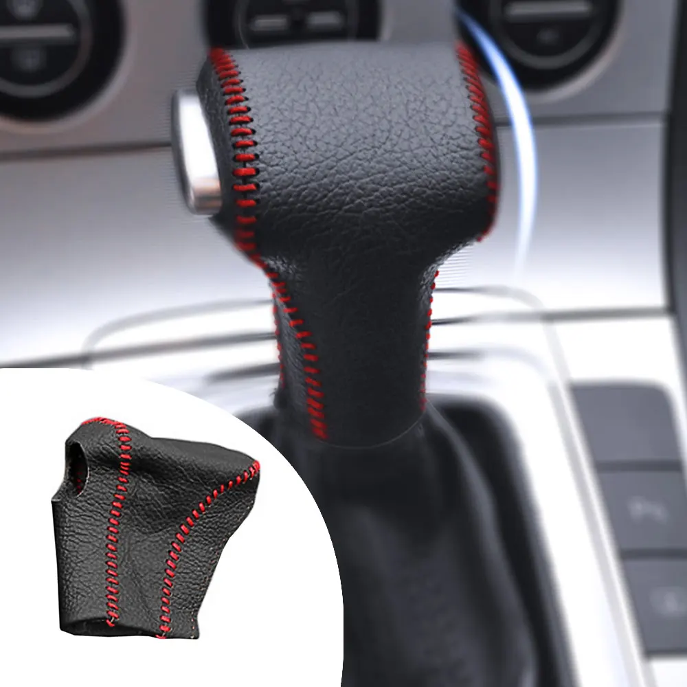 For Volkswagen MAGOTAN 09-11 CC 2010 Accessories Gear Head Covers Interior Styling PU leather Hand-Stitched Shift Knob | Автомобили и