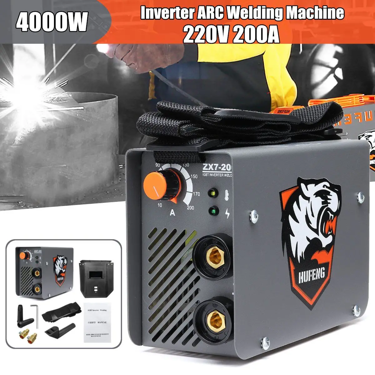 ZX7-200 4000W ARC 200Amp Stick Welders DC Inverter MMA/ARC Welding Machine IGBT Portable Set With Hand-held Mask
ZX7-200 4000W ARC 200Amp Stick Welders DC Inverter MMA/ARC Welding Machine IGBT Portable Set With Hand-held Mask