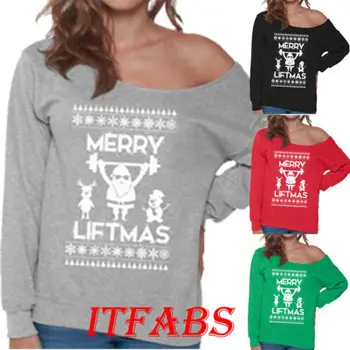 

Hot UGLY XMAS CHRISTMAS Vacation Santa Elf Novelly Women Sweatshirt Casual Long Sleeve Tops New Fashion Plus Size