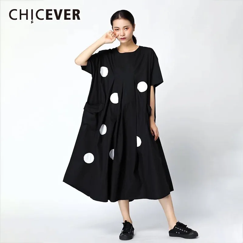 CHICEVER Spring Dot Print Women Dress O Neck Short Sleeve Patchwork Pockets Loose Oversize Female Dresses 2019 Fashion New
CHICEVER Spring Dot Print Women Dress O Neck Short Sleeve Patchwork Pockets Loose Oversize Female Dresses 2019 Fashion New