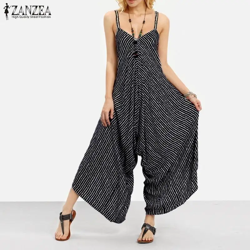 Fashion Striped Jumpsuits Rompers 2019 Women Summer Sexy Solid Trousers Bottoms Casual Loose Clothings Plus Size Playsuits
Fashion Striped Jumpsuits Rompers 2019 Women Summer Sexy Solid Trousers Bottoms Casual Loose Clothings Plus Size Playsuits