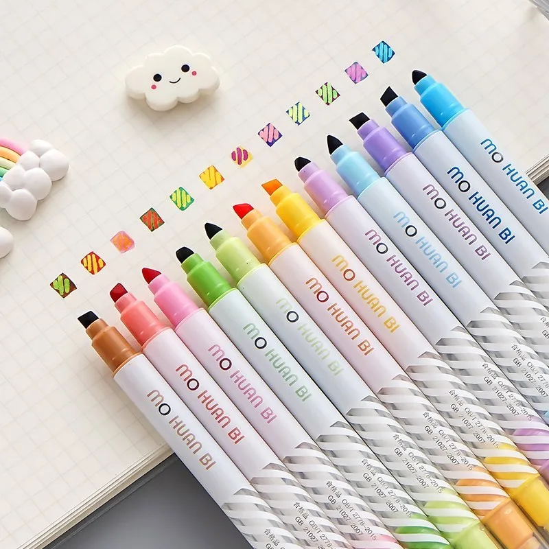 12PCS Double-end Highlighter Pen Pastel Liquid Marker Pen Fluorescent Milkliner Highlighters Color Pen School Supplies 04430
12PCS Double-end Highlighter Pen Pastel Liquid Marker Pen Fluorescent Milkliner Highlighters Color Pen School Supplies 04430