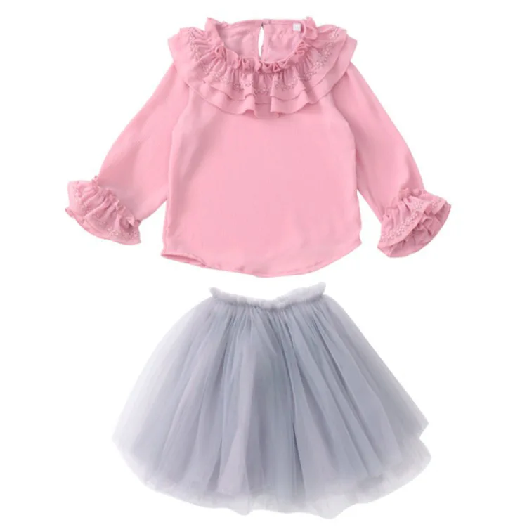 2019 new Spring summer Chiffon Lace Baby Toddler Girls clothes sets Blouse + skirt Clothes Children Long Sleeve School Shirt Kid
2019 new Spring summer Chiffon Lace Baby Toddler Girls clothes sets Blouse + skirt Clothes Children Long Sleeve School Shirt Kid