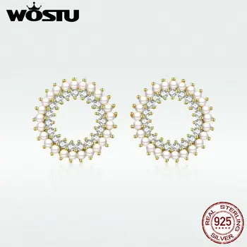 WOSTU High Quality 925 Sterling Silver Drop Earring Particular Bright CZ Soft Glossy Pearls Form Classic Baroque Style DAE070 
WOSTU High Quality 925 Sterling Silver Drop Earring Particular Bright CZ Soft Glossy Pearls Form Classic Baroque Style DAE070