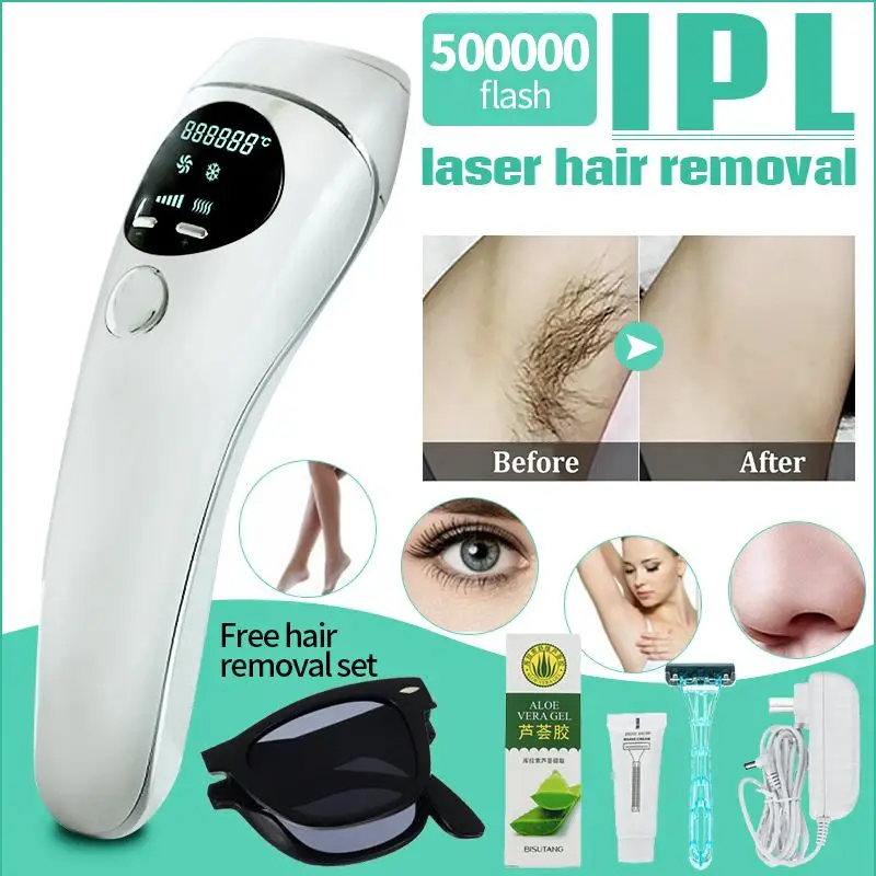 500000 Flashes LCD Display Handheld Laser Epilator Depilador Facial Permanent Hair Removal Device Body Hair Remover Machine
500000 Flashes LCD Display Handheld Laser Epilator Depilador Facial Permanent Hair Removal Device Body Hair Remover Machine