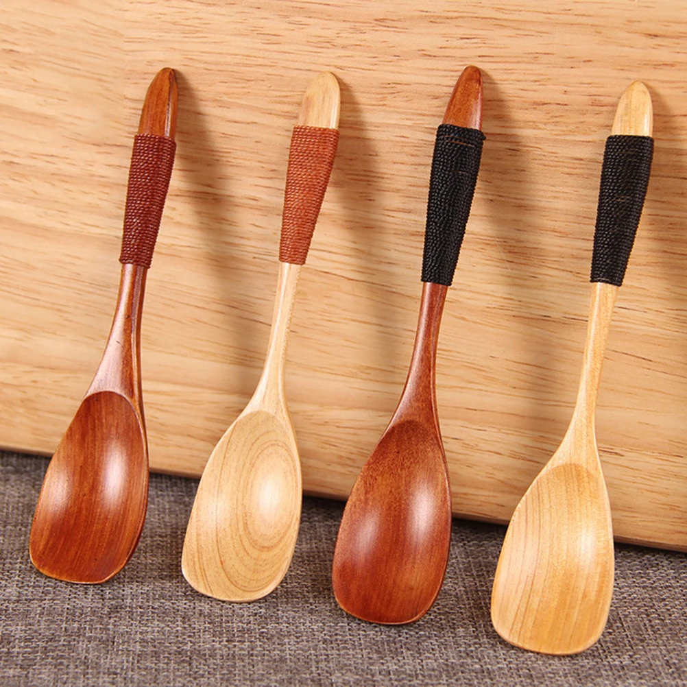 4Pcs Wooden Kids Soup Spoons Handmade Japanese Style Rice Serving Tableware Flatware Set With Tied Line On Handle
4Pcs Wooden Kids Soup Spoons Handmade Japanese Style Rice Serving Tableware Flatware Set With Tied Line On Handle