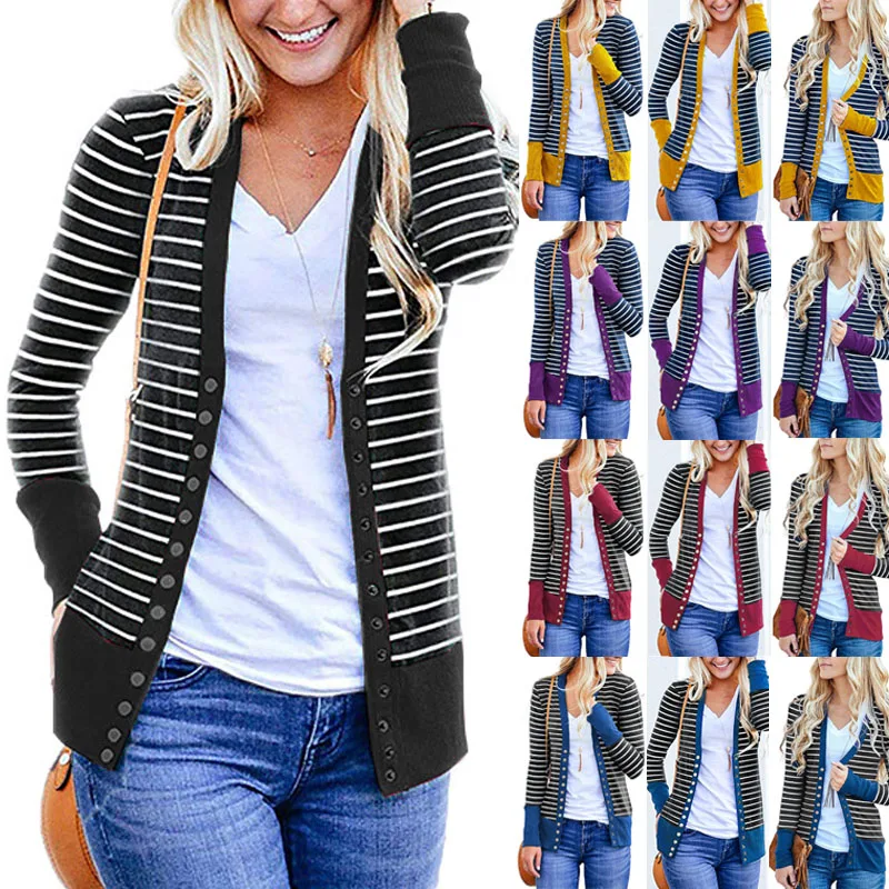 Striped Slim Knit Cardigan Women 2019 Fashion Autumn Winter Loose Long-sleeve Sweater Front Open Cardigan Tops
Striped Slim Knit Cardigan Women 2019 Fashion Autumn Winter Loose Long-sleeve Sweater Front Open Cardigan Tops
