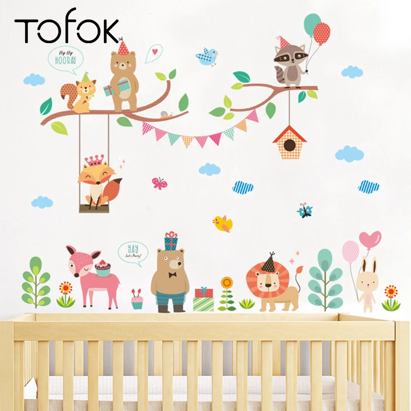 Tofok Cartoon Animal Fox Deer Wall Sticker for Kids Room Bedroom Decorative Poster Cute Nursery Hotel Mural Decals Supply
Tofok Cartoon Animal Fox Deer Wall Sticker for Kids Room Bedroom Decorative Poster Cute Nursery Hotel Mural Decals Supply