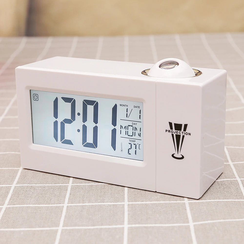 Electronic LCD Digital Alarm Clock Projection Voice Control Snooze Temperature Electronic Clock 2 Colors Multifunctional Clock
Electronic LCD Digital Alarm Clock Projection Voice Control Snooze Temperature Electronic Clock 2 Colors Multifunctional Clock
