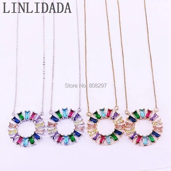 8Pcs New design fashion Rainbow CZ Pave Round Pendant shiny Crystal Zircon Necklace women charm Jewelry
8Pcs New design fashion Rainbow CZ Pave Round Pendant shiny Crystal Zircon Necklace women charm Jewelry