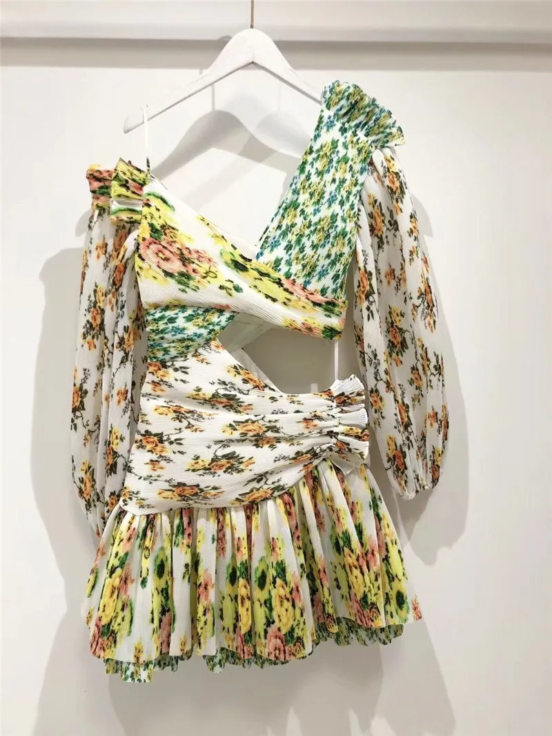 Women Floral Print Off Shoulder Party Dress Casual Lantern Long Sleeve Mini Dress Spring Fashion Hollow Out Irregular Dress
Women Floral Print Off Shoulder Party Dress Casual Lantern Long Sleeve Mini Dress Spring Fashion Hollow Out Irregular Dress