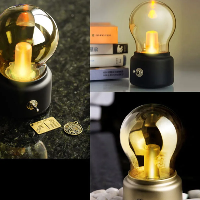 British Retro Bulb Lamp Nostalgic USB Charging Night Light Mood Luminaire Writing Desk Table Lights Portable Bedside Lamp
British Retro Bulb Lamp Nostalgic USB Charging Night Light Mood Luminaire Writing Desk Table Lights Portable Bedside Lamp