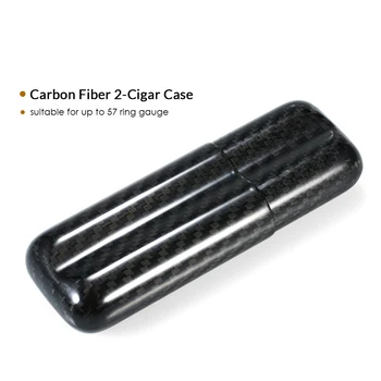 Black Carbon Fiber 2-Cigar Case Lightweight Cigar Storage Tube Holder Travel Cigar Humidor for up to 57 Ring Gauge Cigars
Black Carbon Fiber 2-Cigar Case Lightweight Cigar Storage Tube Holder Travel Cigar Humidor for up to 57 Ring Gauge Cigars