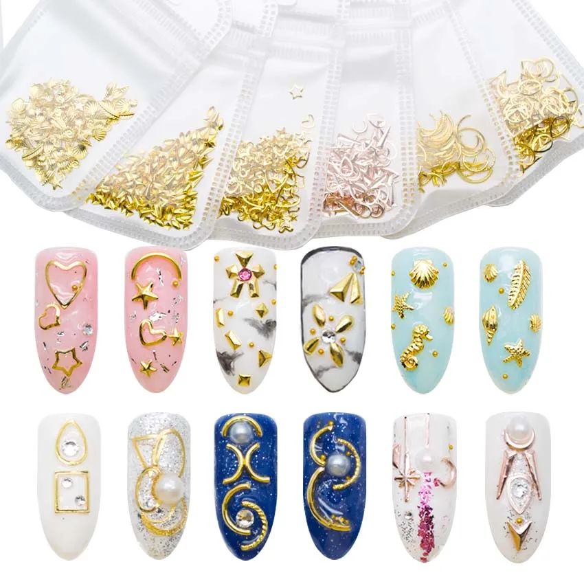 Manicure Accessories Gold Colors Mixed Hollow Metal Frame 3D Nail Art Decorations Ocean Seashell Metallic Studs Rivets 4SMJZ2121
Manicure Accessories Gold Colors Mixed Hollow Metal Frame 3D Nail Art Decorations Ocean Seashell Metallic Studs Rivets 4SMJZ2121