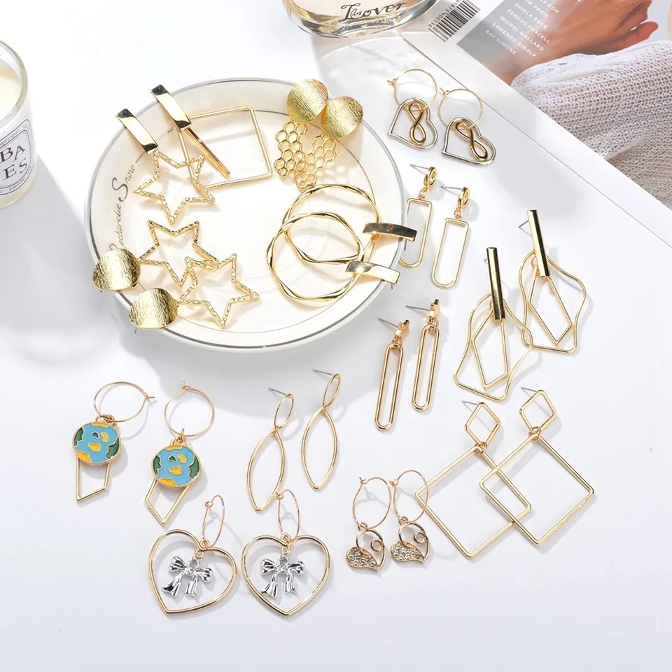 Hallow Star And Round Asymmetry Earrings For Women Trendy Design Earrings Female Handmade Wedding Jewelry Gifts
Hallow Star And Round Asymmetry Earrings For Women Trendy Design Earrings Female Handmade Wedding Jewelry Gifts