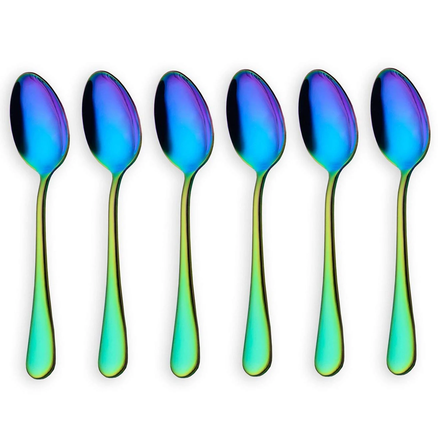 Rainbow color TeaSpoons Coffee Spoon Mini Cake Spoon Stainless Steel Set of 6 Pieces (Coffee Scoops)
Rainbow color TeaSpoons Coffee Spoon Mini Cake Spoon Stainless Steel Set of 6 Pieces (Coffee Scoops)