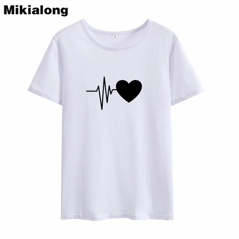 Mikialong Heartbeat Harajuku T-shirt Women Summer Tshirts Cotton Women Basic Printed Tee Shirt Femme Tumblr T Shirt Women Top
Mikialong Heartbeat Harajuku T-shirt Women Summer Tshirts Cotton Women Basic Printed Tee Shirt Femme Tumblr T Shirt Women Top