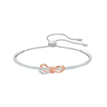 Rose Gold Colour Bow 2019 Woman Jewelry 1:1 Swa Fashion Geometric Bangles For Women
Rose Gold Colour Bow 2019 Woman Jewelry 1:1 Swa Fashion Geometric Bangles For Women