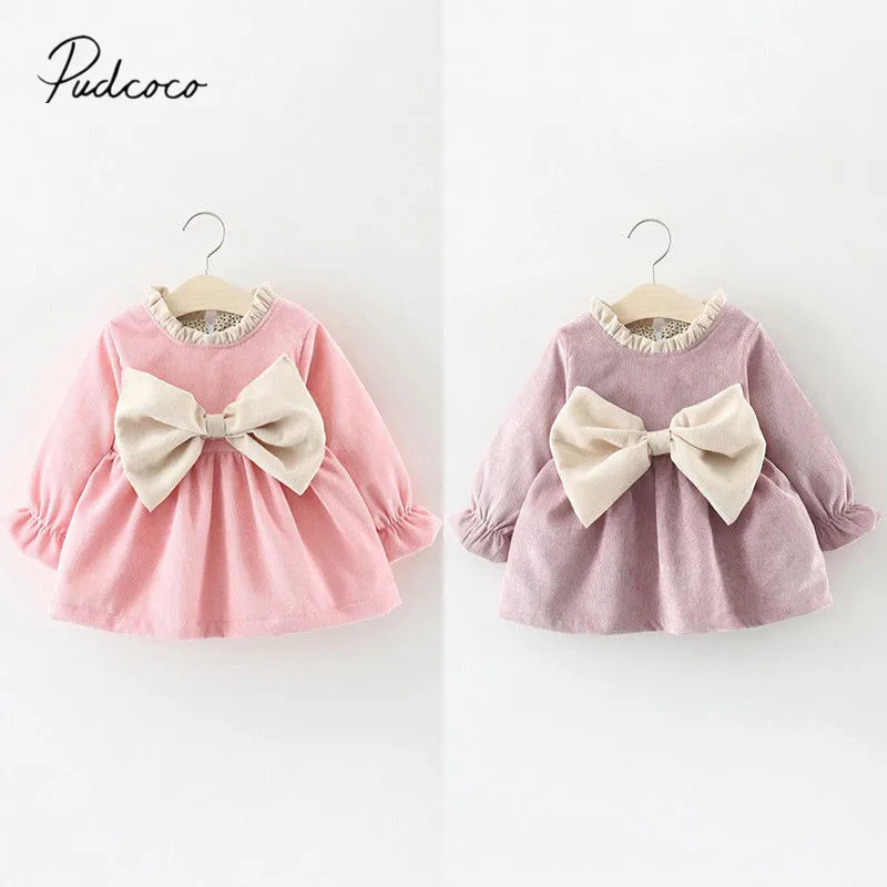 2018 Brand New 0-3Y Princess Newborn Infant Kid Baby Girl Party Dress Ruffles Bowknot Long Sleeve Solid Knee-Length A-Line Dress
2018 Brand New 0-3Y Princess Newborn Infant Kid Baby Girl Party Dress Ruffles Bowknot Long Sleeve Solid Knee-Length A-Line Dress