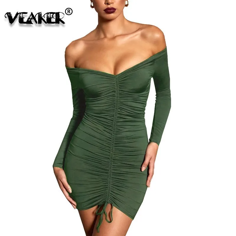 Hip Club Pleated Skirt Women Lace-up Slash Neck Sexy Long Sleeve Off Shoulder Skirts Fall Party Hot Mini Vestidos Female Skirts
Hip Club Pleated Skirt Women Lace-up Slash Neck Sexy Long Sleeve Off Shoulder Skirts Fall Party Hot Mini Vestidos Female Skirts