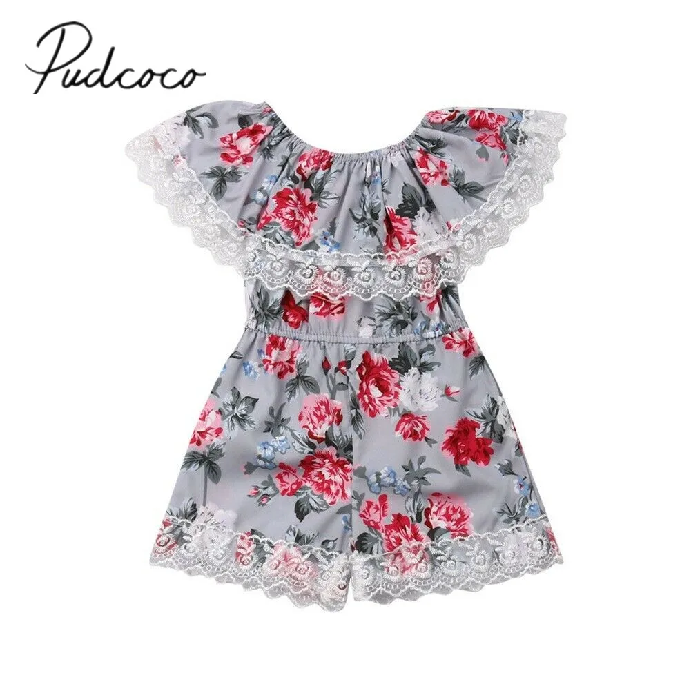 2019 Baby Summer Clothing 1-4Y Kids Baby Girls Floral Clothes Romper Lace Off Shoulder Playsuit Jumpsuit Trousers Outfit Clothes
2019 Baby Summer Clothing 1-4Y Kids Baby Girls Floral Clothes Romper Lace Off Shoulder Playsuit Jumpsuit Trousers Outfit Clothes