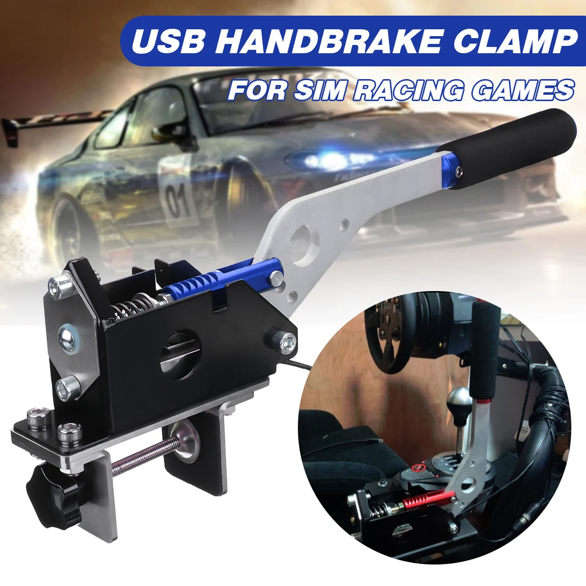 USB Handbrake SIM Clamp for Racing Games G25/27/29 T500 FANATECOSW DIRT RALLY without Fixture
USB Handbrake SIM Clamp for Racing Games G25/27/29 T500 FANATECOSW DIRT RALLY without Fixture