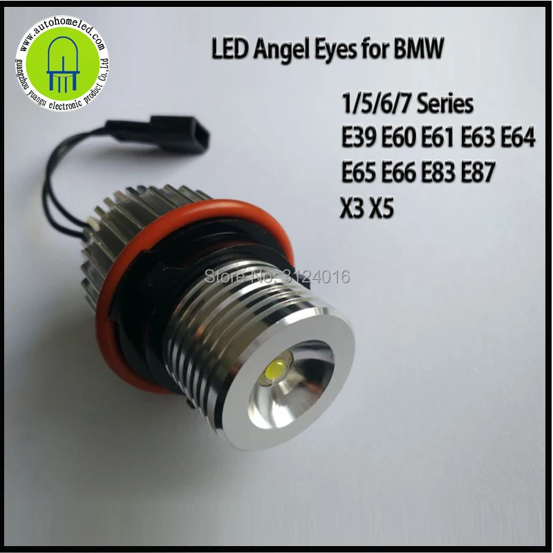 Фото Светодиодная лампа ангельские глазки 2 шт. E39 7 Вт для BMW 1 3 5 серия E60 E61 E63 E64 E65 E66 E53 E83