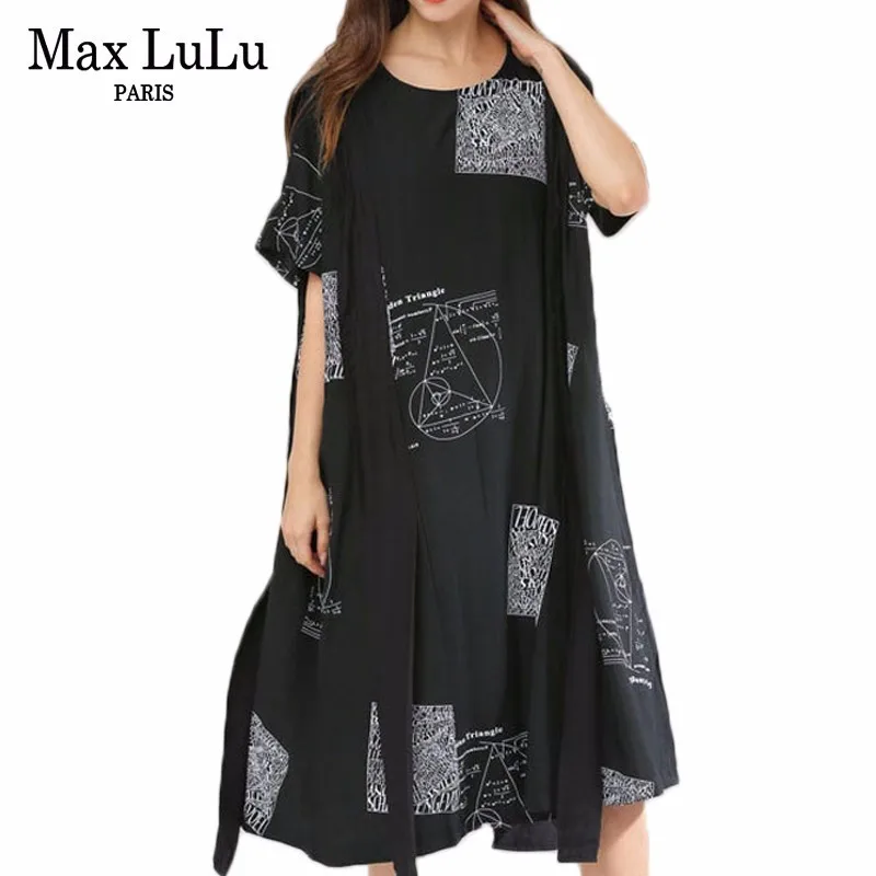 Max LuLu 2019 Korean Fashion Ladies Summer Streetwear Womens Printed Elegant Black Dresses Loose Vintage Clothes Casual Vestidos
Max LuLu 2019 Korean Fashion Ladies Summer Streetwear Womens Printed Elegant Black Dresses Loose Vintage Clothes Casual Vestidos