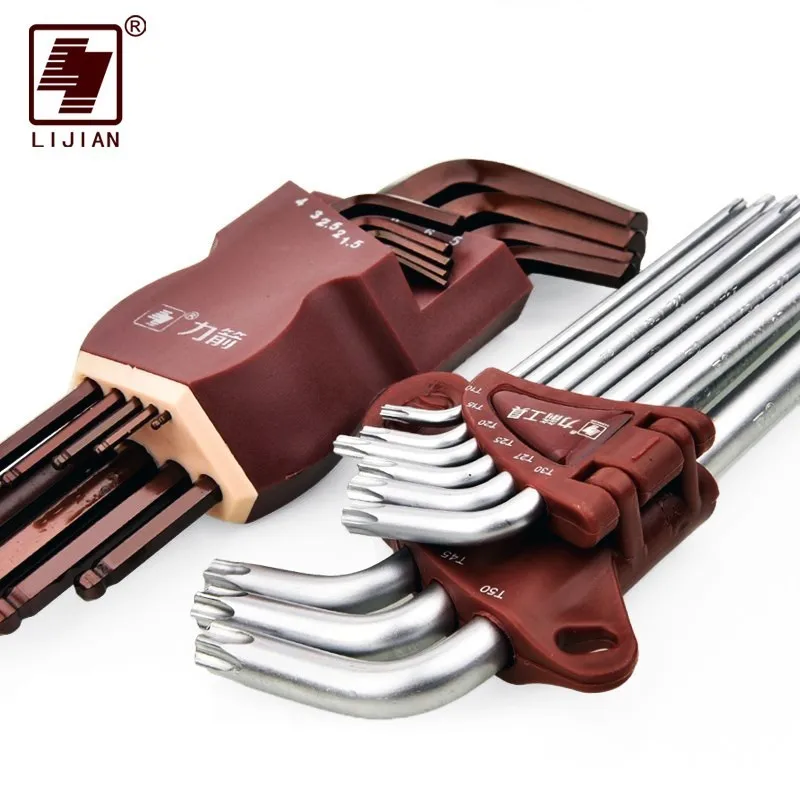 LIJIAN S2 9PCS L Type Double End Allen Hex Key Metric British Hexagon Wrench Set Ball Head Alex Spanner Hexagonal Hand Tool
LIJIAN S2 9PCS L Type Double End Allen Hex Key Metric British Hexagon Wrench Set Ball Head Alex Spanner Hexagonal Hand Tool